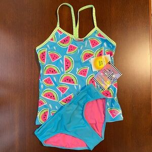NWT! Dolfin 'Uglies' Tankini Girls Watermelon Print Swimsuit
